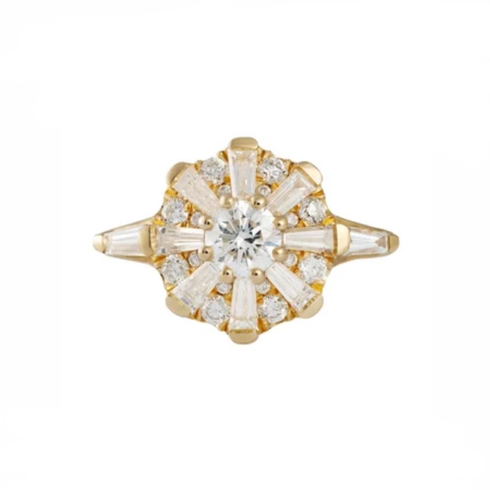 Sunburst Gold Stone Ring